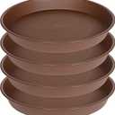 4 Pack of 16 inch Plant Saucer, Heavy Duty Round Plant Trays for Pots, Bird Bath Bowls, Plastic Plant Water Tray, Flower Plant Saucers for Indoors (16", Chocolate)