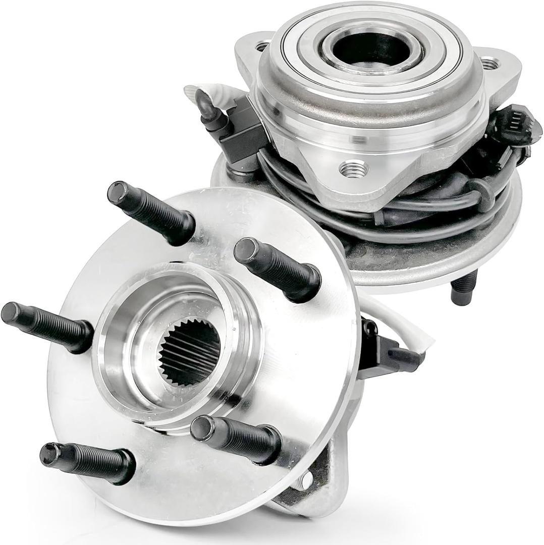 Pair 515003 Front Wheel Bearing Hub Assembly Compatible with Ford Explorer 1995-2001 Explorer Sport Trac Ranger, for Mazda B2300 B3000 B4000 01-09, for Mercury Mountaineer, 4WD 4x4 ONLY, 5 Lug w/ABS (OE Size)