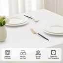 MIULEE White Rectangle Linen Polyester Tablecloth with Decorative Cutouts Spring Waterproof Stain Resistant & Shrink-Proof Table Cloth 60x120 inch Farmhouse Style for Dining Wedding and Outdoor