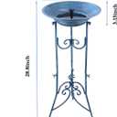 Multifunctional Solar Bird Bath for Outside, Metal Birdbath Stand and Solar Fountain Bird Bath Bubbler Combo Set, Solar Birdbaths for Outdoors Garden Lawn Yard DecorBlue