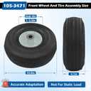 105-3471 Front Wheel and Tire Assembly Replacement for Toro TimeCutter Z 4.10/3.50-4/Exmark Quest Z-Turn Riding Mower(2 Pack)