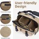 TAAOKA Camera Sling Bag,DSLR Camera Bag with Tripod Holder,Waterproof Camera Shoulder Crossbody Bag for Photographers(Coffee), 12.6 x 5.1 x 7.8 inches