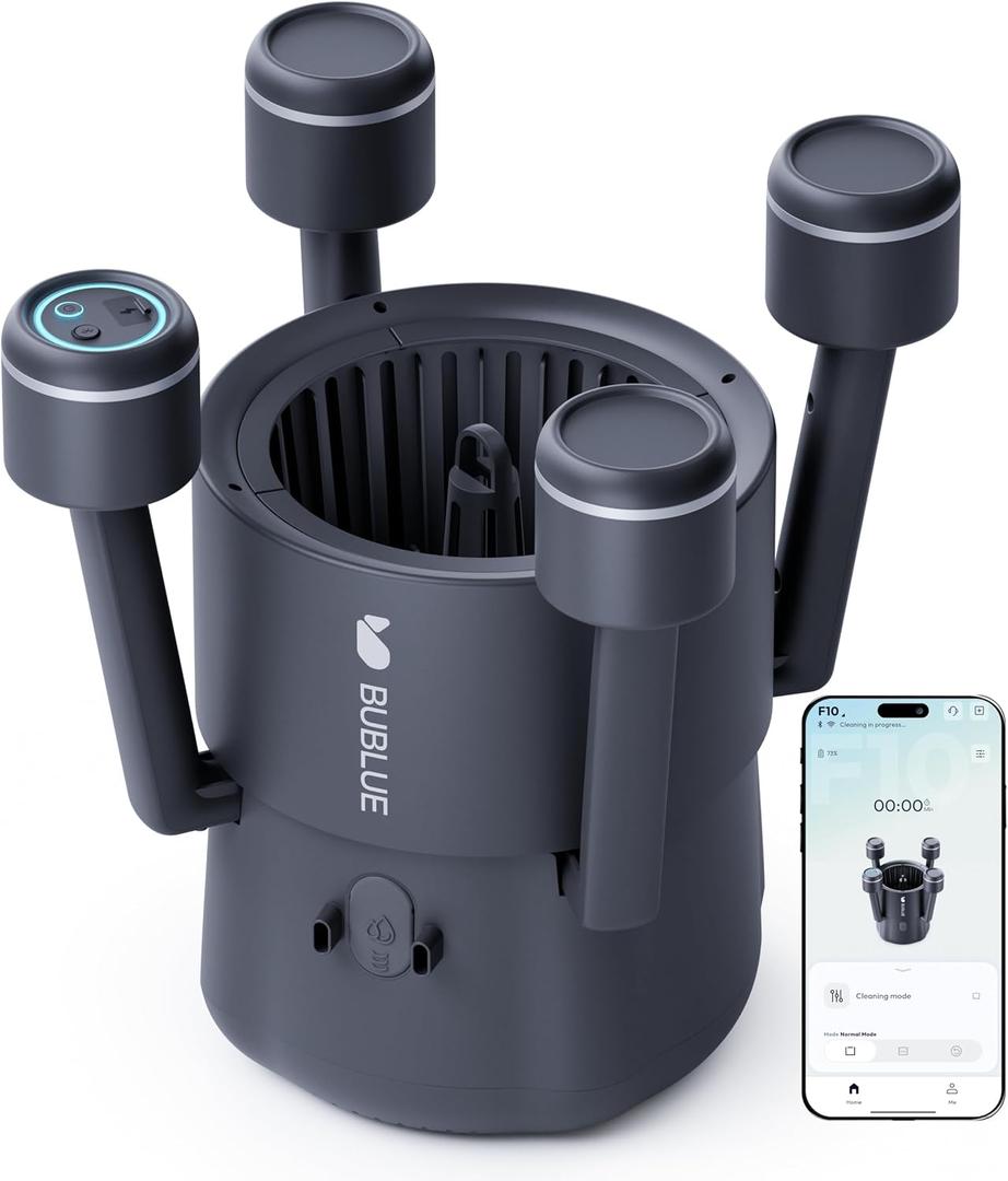 (2026 New) BUBLUE F10 Robot Pool Skimmer, Pool Skimmer Robot with 5L Filter, Dual Cleaning Modes,App Control,One-Tap Docking, AI Navigation, Ideal for In-Ground & Above-Ground Pools Space Black