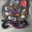 Halloween Wreath With Witch Hat and Legs - Front Door Decor With 30 LED Purple Lights, Light Up Party Decoration (Purple)