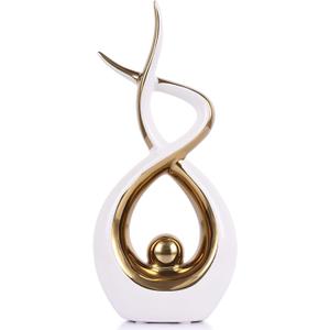 Gold Modern Sculpture Table Decorations, Ceramic Knick Knacks Statues for Living Room Decor, Tv Stand and Desk Decor, Suitable for Coffee Tables and Shelf Decorations, Great Gift Idea (Large)