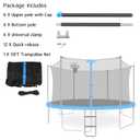 Zoomster Trampoline Replacement Enclosure Poles with Clamp and Hardware Fits 6 Straight Poles Trampoline (No Tool Needed. Can be Assembled by only one Adult) (15FT Pole with Net)