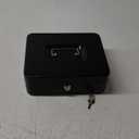 KYODOLED Large Metal Cash Box with Money Tray and Lock,Money Box with Cash Tray,Cash Drawer,9.84"x 7.87"x 3.54" Black Large