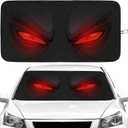 Red Eyes Car Windshield Sun Shade Foldable Sunshade Front Window Cover Sun Visor Protector Accessories (59x27.5 inches)