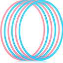 Halloscume 6 Pcs Exercise Hoop Detachable Fitness Rings Adjustable Plastic Toy Fitness Hoop Playground Toys Colored Circles for Teens Games Gymnastics Agility, 28 Inch(Pink, Blue), One Size