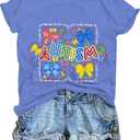 Autism Awareness Shirt Women Special Education Teacher T Shirt (Blue, XXL)