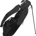 Sunday Golf Bag with 3-Point Strap & Stand  Lightweight Carry Bag with Cooler Pocket, Dual Valuables Pouches, Magnetic Tool Holder  Holds 5-6 Clubs for Par 3, Walking & Travel (black)
