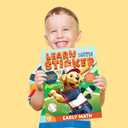 Learn by Sticker - Addition & Subtraction Workbook for Kids Ages 4-8, 8-12 - Create 10 Pages Sticker by Number Animal Sports Stars with Fun Games, Activities (Math)
