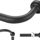 Black Curtain Rod for Windows 28 to 86 Inch, Internal Splicing 1 Inch Diameter Disc, Adjustable Room Darkening Curtain with Aluminum Finials and Brackets, Wrap Around Design