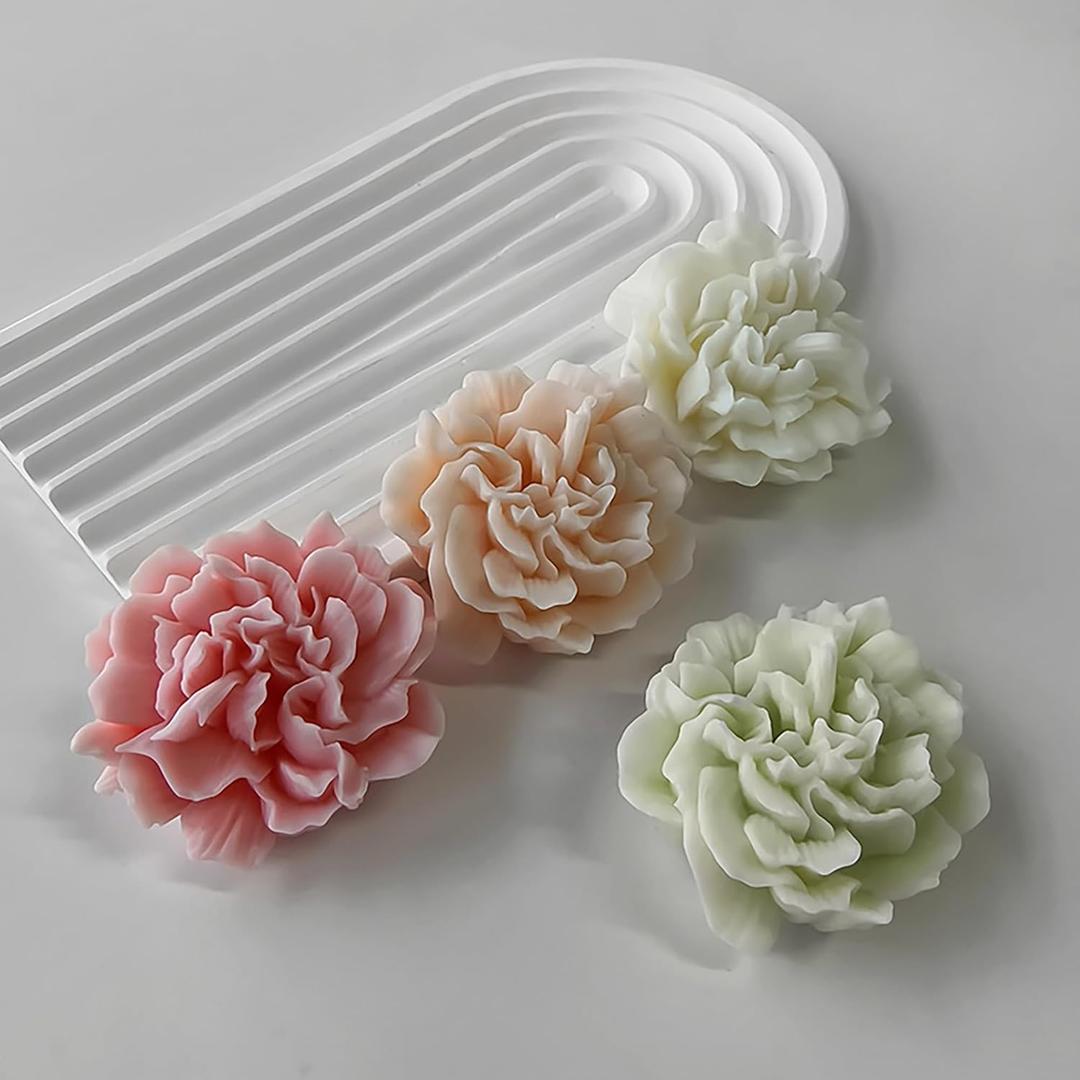 Flower Molds Flower Peony Resin Mold - Resin Casting Silicone Molds for Home Decor & Candle Making Wave Spiral Mold (jh-flower-0705)