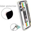 FAteamll Case for Galaxy S25 Shockproof Scratchproof with TPU Soft Bumper Retro Cassette Tape Case Compatible with Samsung Galaxy S25