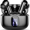 Wireless Earbuds, Bluetooth 5.4 Headphones Bass Stereo, Ear Buds with Noise Cancelling Mic, LED Display in Ear Earphones Clear Calls, IP7 Waterproof Bluetooth Earbuds for Phones/Sports/Laptop, Black