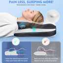Osteo Sustained Cervical Health Neck Pillow, Contour Zoned Design Ergonomic Pillow for Pain Relief, No-Temperature Affected Memory Foam Pillows, Cooling Pillow Support Side, Back, Stomach Sleeper Queen(22.6*13.6*4.1/3.9 inches)