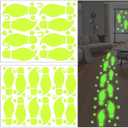 10 x St. Patricks Day Luminous Leprechaun Footprints Glow in The Dark Paddys Decals Stickers Shamrock Gold Coin Saint St Pattys Day Party Decorations Classroom Floor Window Green Decals