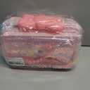 Hair Accessories Organizer for Girls Headbands, Clips, Ties Baby Girl Supplies, Lockable Three-layer Folding Craft Organizers and Storage Plastic Jewelry Box,10.8 * 5.9 * 5.7in (Pink)