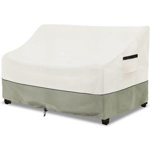 Patio 3-Seater Sofa Cover, Outdoor Couch Cover Fits up to 85W x 38D x 35H Inches,100% Waterproof Heavy Duty Patio Furniture Covers, Beige & Gray-Green