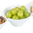 Restaurantware-13.4 x 4.9 x 2.3 Inch Triple Dip Bowls, 1 Microwavable Condiment Server - 3 Compartments, Microwavable, White Porcelain Dip Tray, Dishwashable, For Snacks, Condiments, Or Toppings