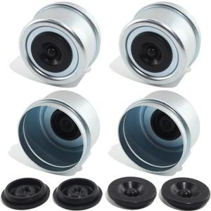 4pcs 2.44'' Trailer Hub Dust Caps, Trailer Spindle Axle Bearing Dust Cap Cup Grease Cover Caps & Extra Rubber Plugs for 5200 to 6000 lbs Boat Trailer Dexter EZ Lube Trailer Camper RV Axles