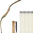 Kids Bow and Arrow Set, 32 Inch Archery Set Handmade Wooden Toy Bow and Arrow for Kids 4-6 8-12, Cosplay Game Costume Prop Play, 1 Bows 1 Quivers and 10 Wood Arrows, Gifts for Youth Boys & Girls