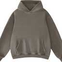 FAIABLE Mens Womens Oversized Acid Wash Hoodie Unisex Heavyweight Fleece Sweatshirt Vintage Cotton Hoodies 2026 (Medium, Coffee)