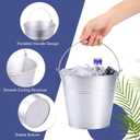 Didaey 24 Pcs Metal Beer Bucket Bulk Ice Bucket Ice Pails with Handle Champagne Soda Party Beverage Chiller for Summer Picnic Pool Wedding Party Supplies Wine Champagne Bar (7.1 x 6.5 x 5.1",Silver)