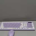 RECCAZR Wireless Keyboard and Mouse Combo, Full-Sized Wireless Keyboard and Adjustable DPI Mouse, 2.4GHz USB Receiver, Wireless Keyboard and Mouse for PC, Windows, Desktop, Laptop (Purple)