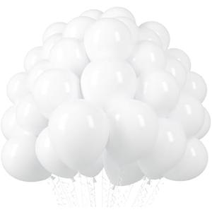 Voircoloria 110pcs White Balloons 12inch Matte White Latex Party Balloons for Wedding, Birthday, Graduation, Bridal Shower, Baby Shower, Bachelorette and Engagement Decorations
