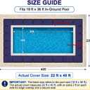 Pool Cover for Inground Pools 18 x 36 FT, Extra-Thick 200 GSM Heavy-Duty, 40' x 22'