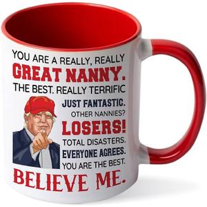 2 x Valentine Day Gift for Nanny, Nanny Gifts for Grandma, Best Nanny Present From Granddaughter, Grandson for Christmas, Birthday, Mothers Day, Funny Nanny Gifts Idea, Nanny Ceramic Mug 11Oz