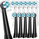 12 Pcs IO Replacement Heads Compatible with Oral B IO 2/3/4/5/6/7/8/9/10 Electric Toothbrush, Brush Heads for Teeth Clean Compatible with Oral B IO (Black/White)