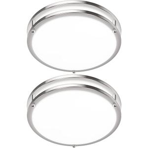 2-Pack 36W LED Ceiling Light Fixture (450W Equiv), 12IN Modern Flush Mount Ceiling Lights, Dimmable Ceiling Lamps Super Bright 3200LM, 3000K/4000K/5000K Adjustable for Bedroom Kitchen Bathroom Hallway