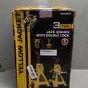 YELLOW JACKET Car Jack Stands 3 Ton with Double Locking and Large Foot Base for Lifting SUVS, Heavy Duty Steel, 6600 lb Capacity, 1 Pair, Yellow
