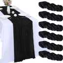 6 Pack Black Cheesecloth Table Runner 10FT Boho Gauze Cheese Cloth Table Runner 35 x 120 Inch Rustic Sheer Fabric for Wedding Decor Baby Shower Party Holiday Home Decoration