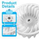 DC67-00180B Blower Wheel Fan Replacement for Dryer - Compatible with sums-ung Select Models, Replace DC67-00180A, PS4212790, AP5324177, or 2310018, Durable ABS Plastic