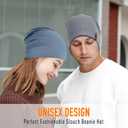 Slouchy Beanie for Women Cotton Beanies Hats Men Lightweight Soft Chemo Headwear Warm Skull Cap for All Seasons (Denim Blue)