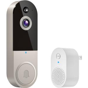 1080p Wireless Video Doorbell Camera, AI Human Detection, 2-Way Talk, Live View, Night Vision, Cloud Storage, 2.4G WiFi Only, Battery Powered, Indoor Outdoor Surveillance (Linen)
