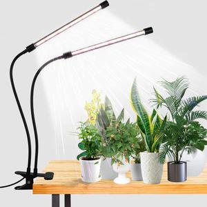 GooingTop LED Grow Light, 6000K Full Spectrum Clip Plant Growing Lamp with White Red LEDs for Indoor Plants, 5-Level Dimmable, Auto On Off Timing 4 8 12Hrs
