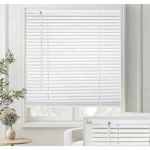 MYshade No-Drill Cordless Horizontal Mini Blinds – 35" W x 48" H Tool-Free Inside Mount Window Blinds with 1" Vinyl Slats, Light Filtering & Privacy, Child & Pet Safe, White
