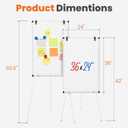 Sweetcrispy 36"x24" White Board, Magnetic Whiteboard, Easel Stand