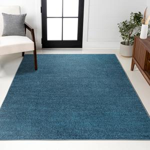 JONATHAN Y Haze Solid Low-Pile Turquoise Indoor Area Rug 4x6, Coastal,Bohemian,Minimalist,Classic, Easy-Cleaning for Living Room,Bedroom,Kitchen,Pet Friendly,Non-Shedding (SEU100H-4)