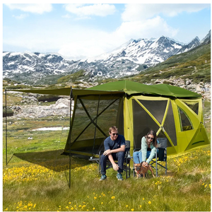 TIMBER RIDGE 4/6/8 Person Instant Pop Up Cabin Tent, Easy 60 Second Setup, Weather Resistant Camping Family Hub Tent with Rain Fly and Carry Bag for Outdoor Camping & Overlanding