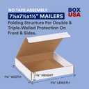 Box USA Moving Boxes Small 7.375"L x 7.375"W x 1.375"H, 50-Pack | Corrugated Cardboard Box for Packing, Shipping and Storage 7 3/8x7 3/8x1 3/8