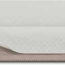 Easy-Going Reversible Couch Cover for 3 Cushion Couch Sofa Cover for Dogs Water Resistant Furniture Protector Cover with Foam Sticks Elastic Straps for Pet Cat (Sofa, Ivory/Ivory)