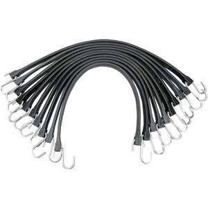 ROBLOCK 15" Rubber Tarp Straps with 150% Max Stretch, 100% EPDM Bungee Cords with Metal Crimped S Hooks, Ideal for Securing Tarps, Cargo, Canvases, Weatherproof (10 Pack)