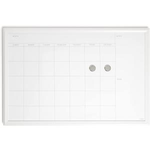 U Brands Farmhouse Dry Erase Calendar with White Frame Set, Office Supplies, with Magnets, 20 x 30, 3 Pieces