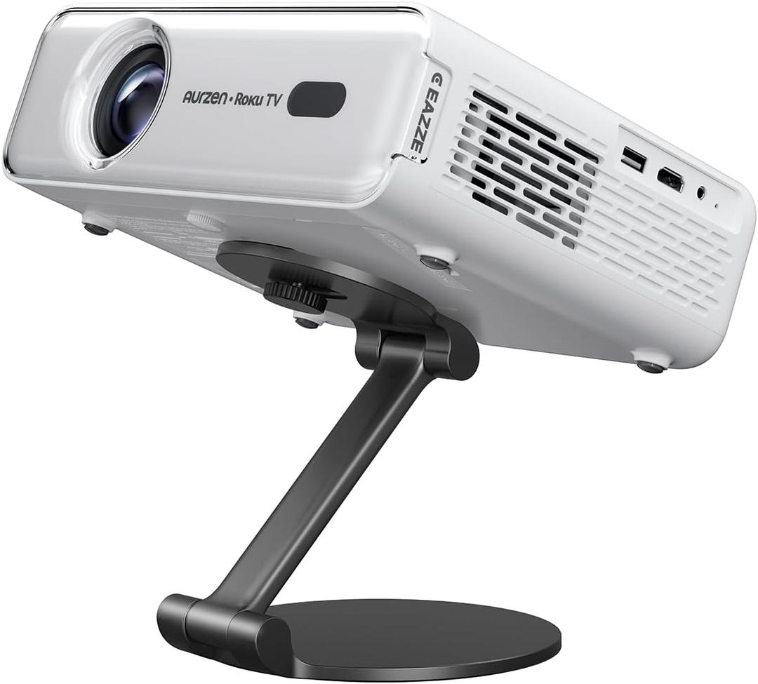 Aurzen Foldable Projector Stand, 180 Rotation, Ultra-Compact Design, Compatible with Aurzen EAZZE D1R, D1, D1R Cube, D1G & Most Projectors (-Inch Screw, Stand Only, Black)